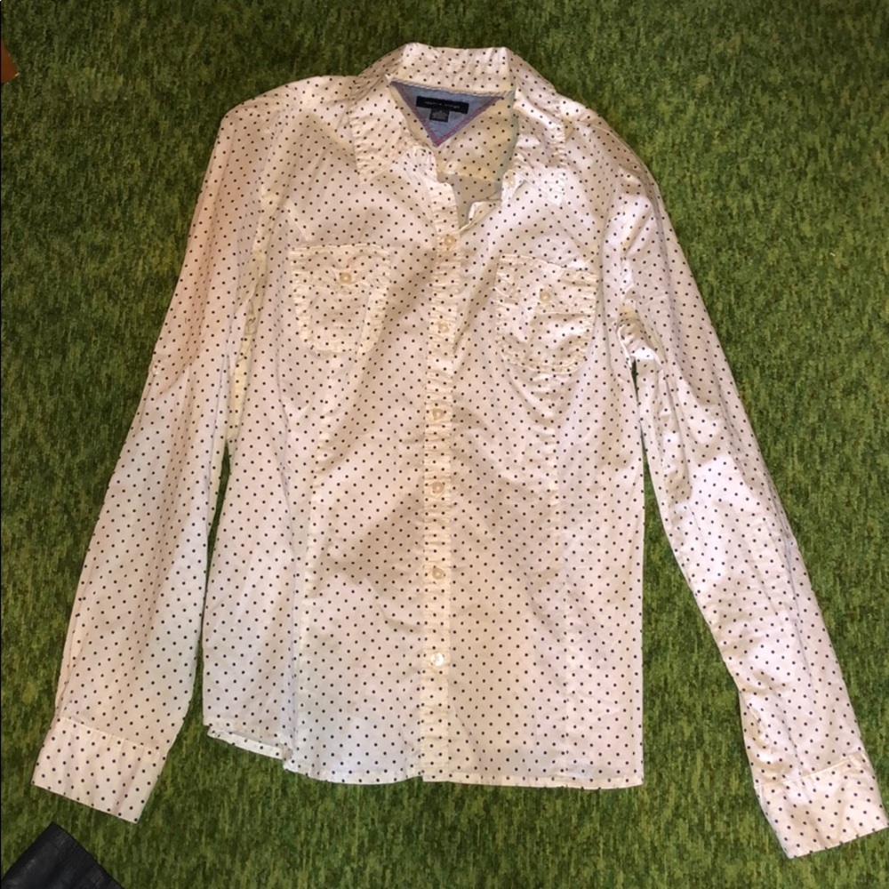 Dot printed button down